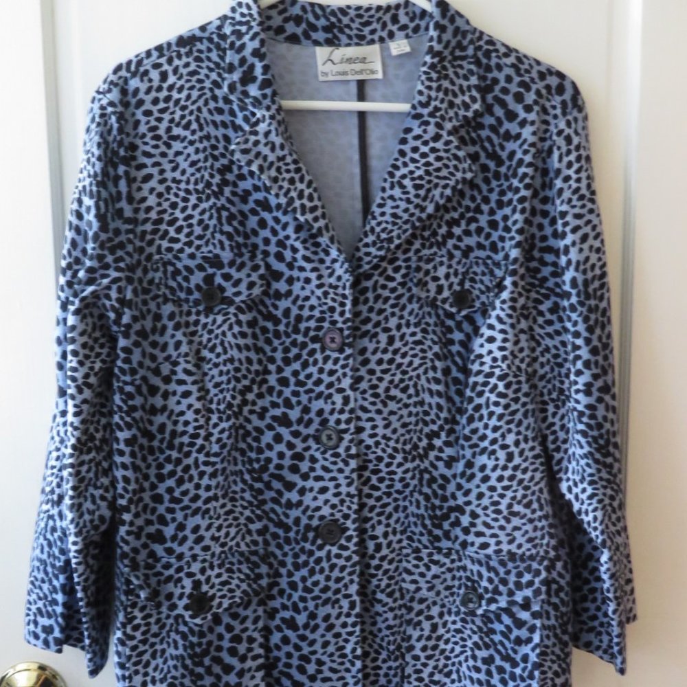 Linea by Louis Dell’Olio Blue & black blazer Jacket Size L